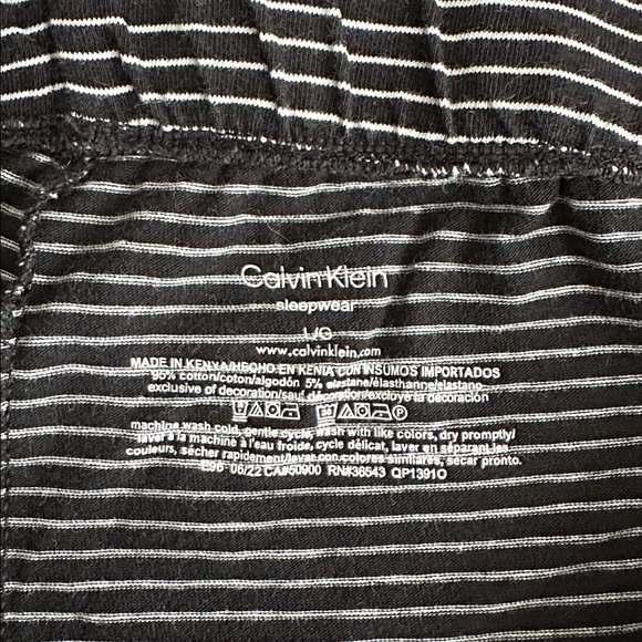 Calvin Klein Black and White Striped Pajama Shorts - Picture 4 of 4